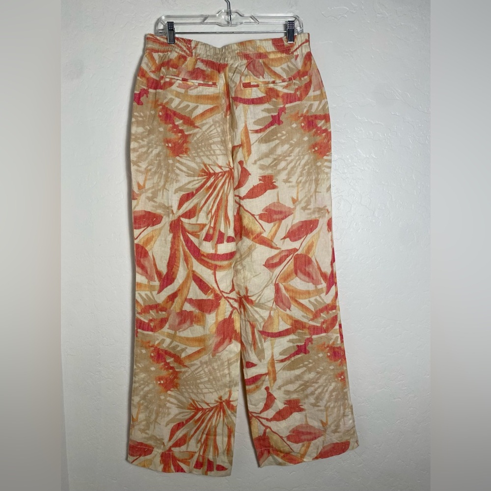 Chico's Havana Shores Pants 100% Linen Wide Leg Womens Sz(1)Medium Resort Beach - Picture 2 of 10